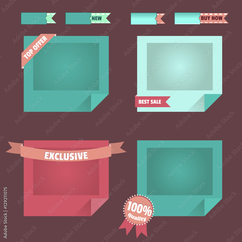 Aufkleber Vector Web Template Of Frames In Flat Style