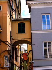 Fototapeta na wymiar The city of Genoa in Northern Italy is a treasury of monumental buildings, churches, ancient alleyways, Grand Palazzos and museums. 
