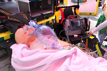 Training dummy in medecine used by paramedic trainees.
