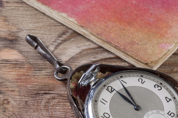 old clocks on table