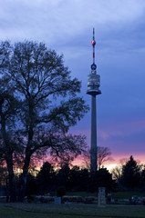 Obraz premium Danube tower vienna at evening