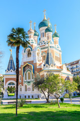 Fototapeta na wymiar Russian Orthodox Cathedral in Nice
