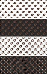 Coffee Bean Seamless Pattern Color Set