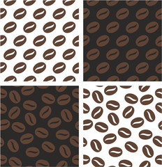 Coffee Bean Aligned & Random Seamless Pattern Color Set