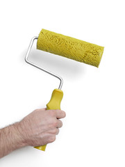 Hand with paint roller