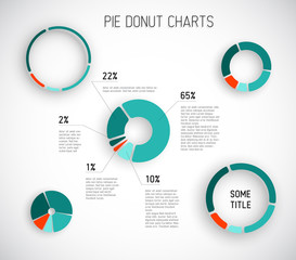 Colorful Vector pie chart templates