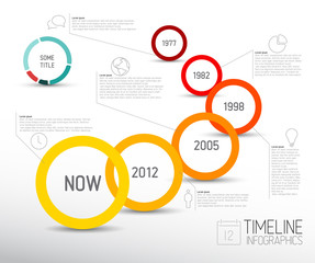 Vector Infographic timeline report template with icons