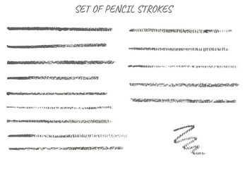 Collection of thin pencil strokes. 
