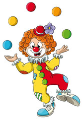 Vektor Illustration eines lustigen Clowns - 129214854
