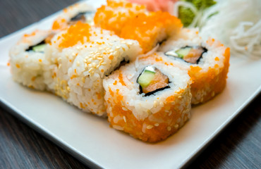 Fresh sushi on a plate