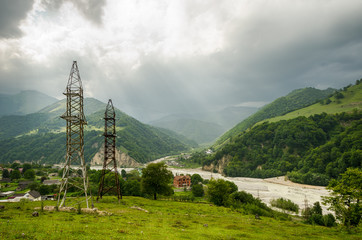 Obraz premium Beautiful landscape, view of the mountain village
