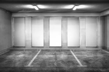 Concrete parking lot wall. Industrial background.