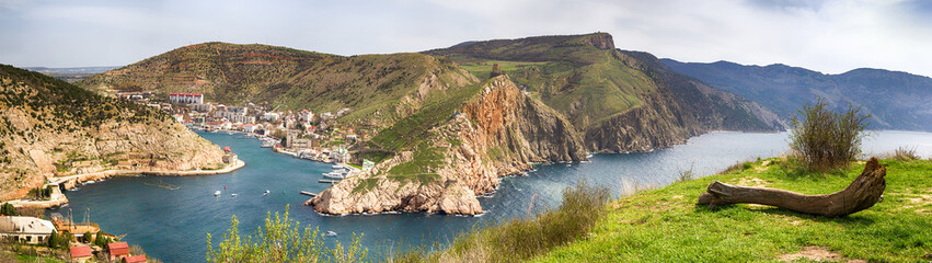 Fototapeta na wymiar Panorama, Bay View, Balaklava, Sevastopol, Russia.