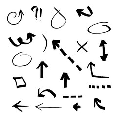 Сollection of black sketch symbols