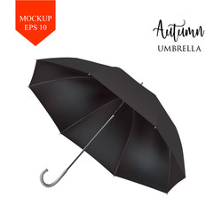 Vector Blank Classic Opened Round Rain Umbrella ,Parasol Front Side