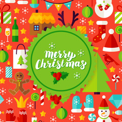 Fototapeta premium Merry Christmas Greeting Card