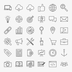 SEO Line Icons Set