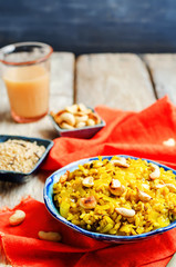 Turmeric rice with cashew nuts