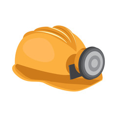 miner's helmet flat icon - 129219008