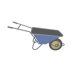 garden wheelbarrow flat icon