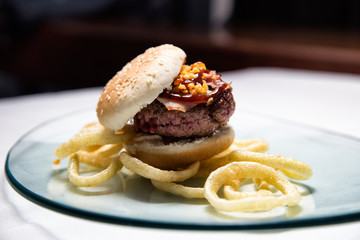 Hamburger and chips