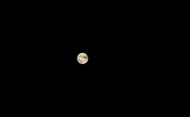 Close up of full moon on dark sky background