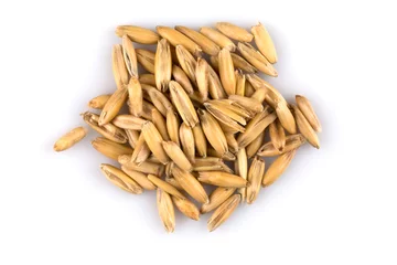 Gordijnen pile of organic oat grains © VertigoBarrov