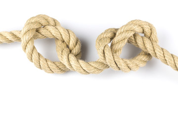 Two heart shape knot of rope