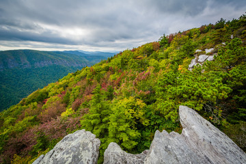 Early autumn view of the Blue Ridge Mountains from Hawksbill Mou