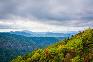 Early autumn view of the Blue Ridge Mountains from Hawksbill Mou