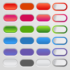 Set of colored web buttons. Colorful collection of vector buttons for your website and web design.