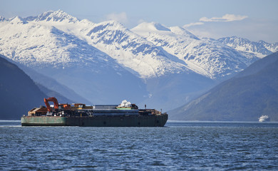 Barge in Southeast Alaska