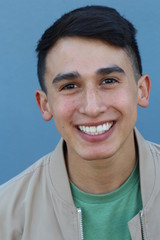 Natural young man smiling close up