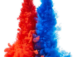 Fototapeta premium Red and blue paint splash