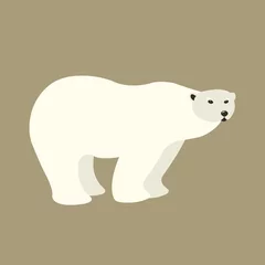 Foto op Canvas Polar bear  style vector illustration Flat © wectorcolor