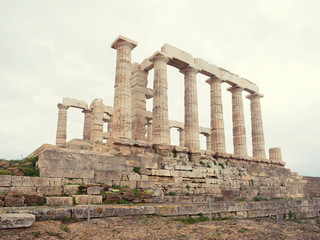 Fototapeta na wymiar The Temple of Poseidon in Sounio