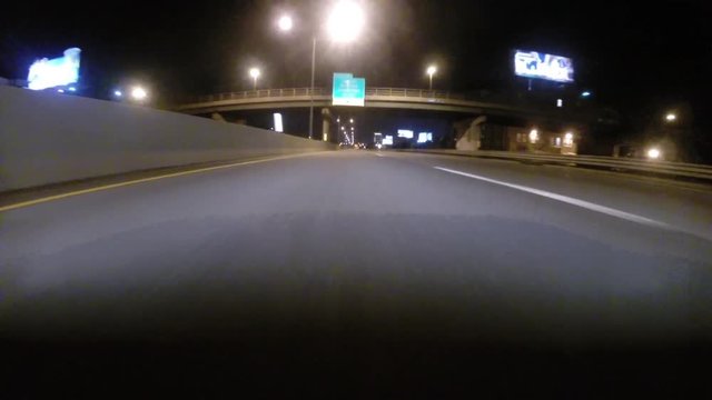 Gopro Attached To Bumper Of Car At Night 