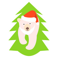 young polar bear vector illustration style Flat