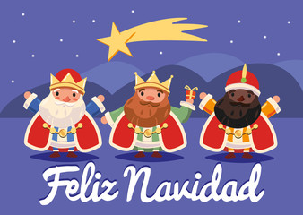 Felicitacion navideña de los tres Reyes Magos