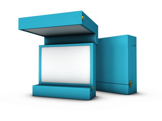 3D illustration of Open box isolated on a white background