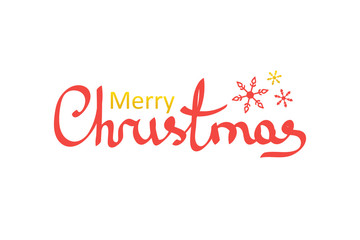 Obraz na płótnie Canvas Vector hand drawn lettering merry christmas words isolated on white background. Lettering for holiday greetings.