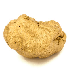 Gold nugget, isolated on white background