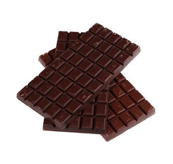chocolate bars isolated on white background