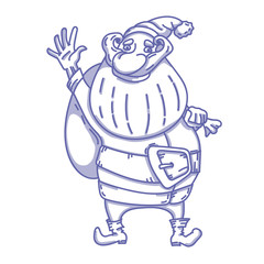 Cute Santa Claus vector hand drawn illustration