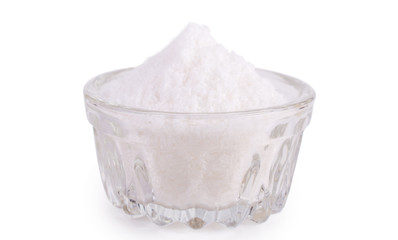 salt in  bowl on white background