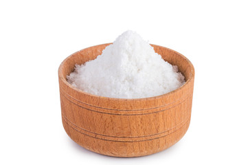 salt in  bowl on white background
