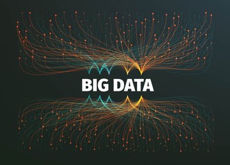 big data background vector illustration. Information streams. Future technology