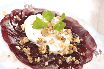 carpaccio of beetroot, diet food 