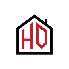 simple initial logo pentagon house
