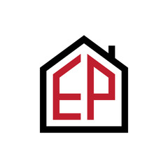 simple initial logo pentagon house